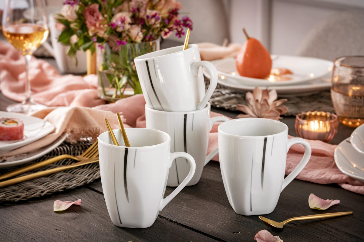 SÄNGER Kaffeebecher Set Bilgola Black Lines 6 teilig