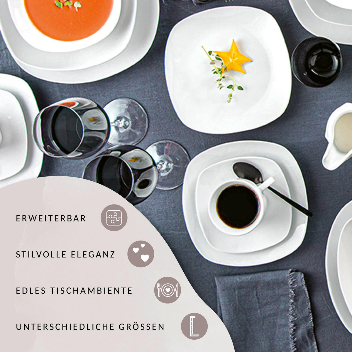 SÄNGER Kaffeetassen Set Bilgola 12 teilig für 6 Personen