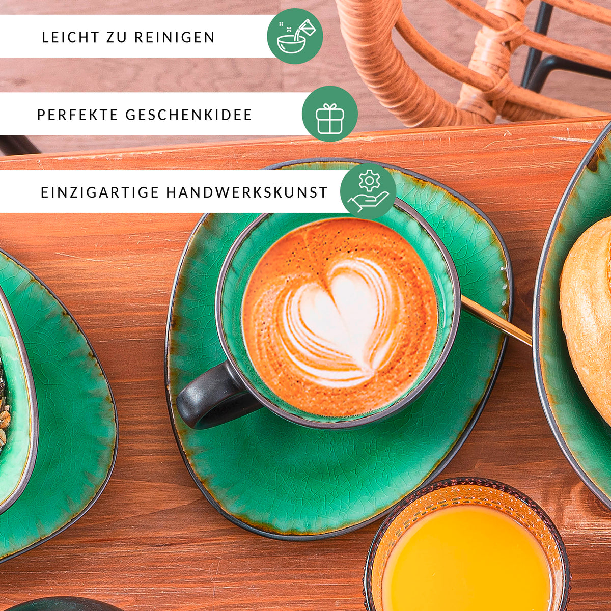SÄNGER Espressotassen Set Palm Beach 8 teilig