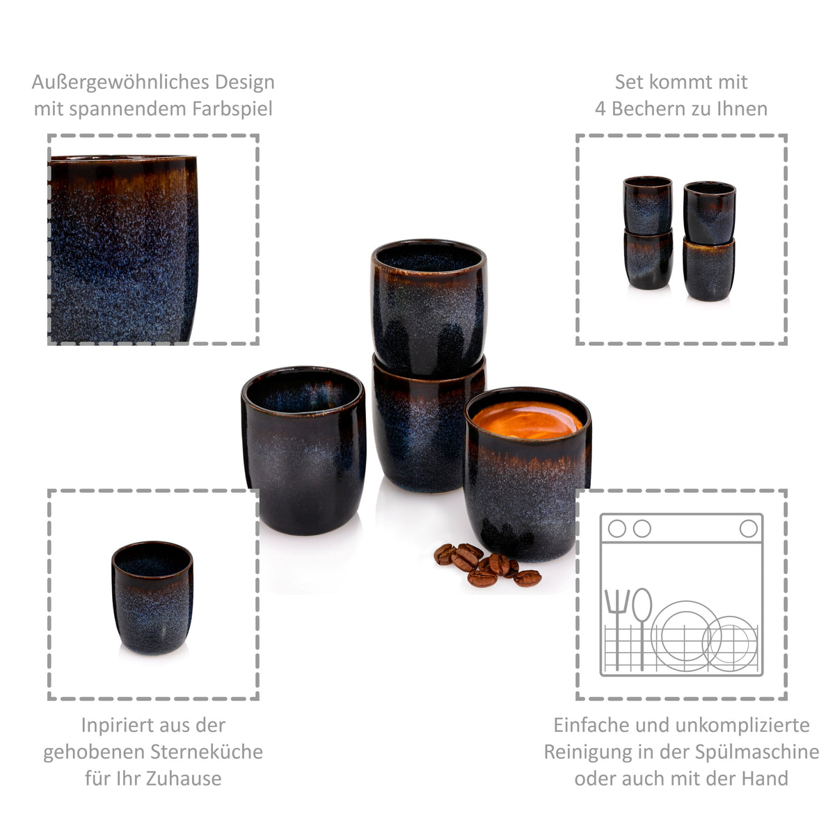 SÄNGER Espresso Mug Set Tokyo 4 Pieces